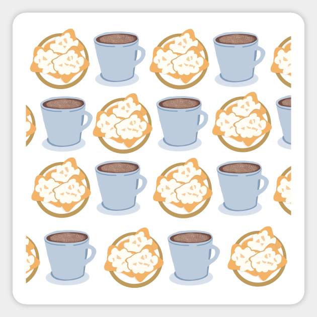 Beignets and Cafe Au Lait Sticker by CreativeGalaxy 